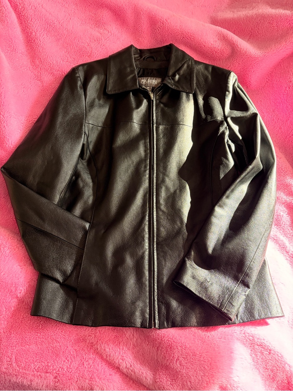 Wilsons Genuine Leather Black Zip-Front Women's Leather Jacket Medium - Picture 5 of 15